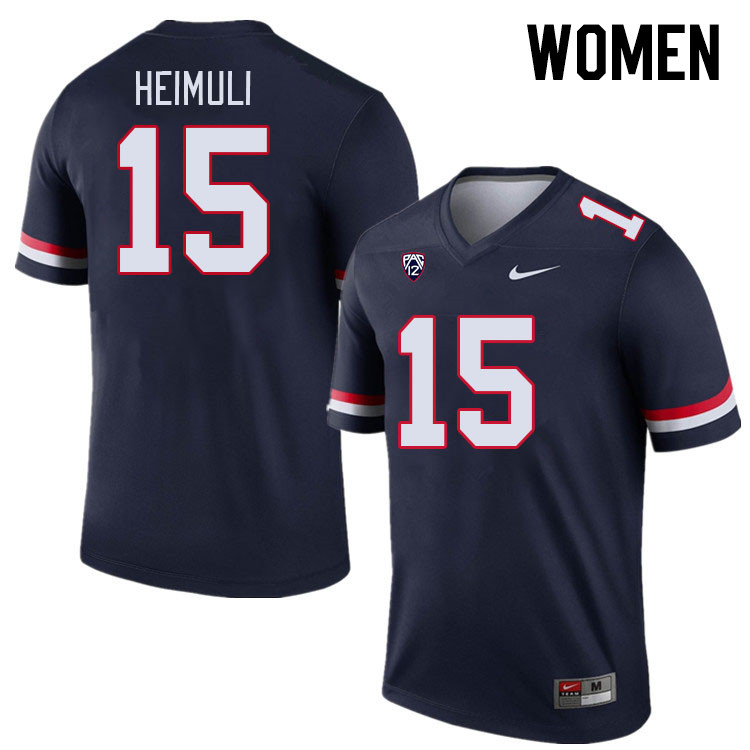 Women #15 Daniel Heimuli Arizona Wildcats College Football Jerseys Stitched-Navy - Click Image to Close